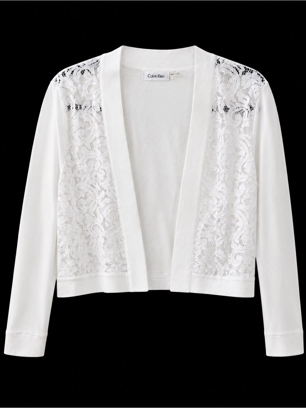 Calvin Klein White Lace Cropped Cardigan | NWT | Feminine Layering Piece